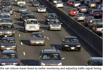 We can reduce travel times by better monitoring and adjusting traffic signal timing.